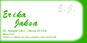 erika jaksa business card